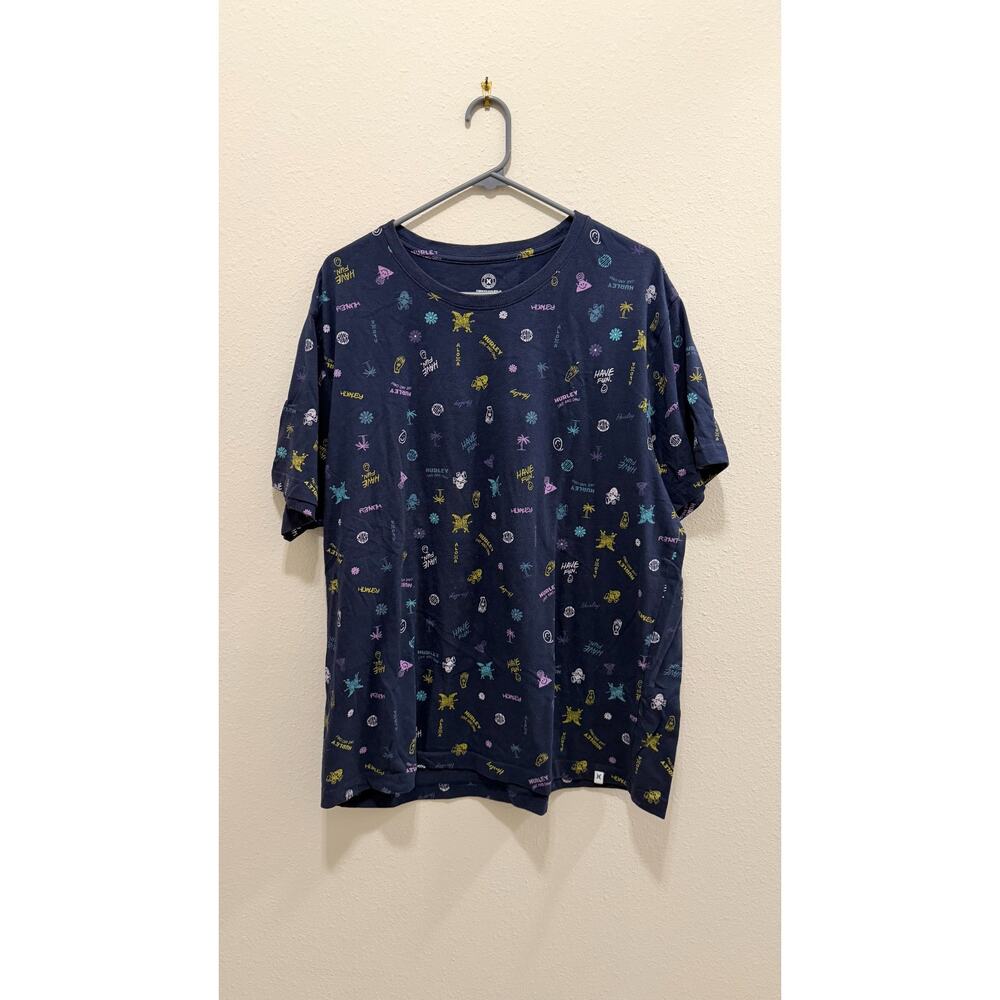 Hurley Men's Navy Blue "Have Fun" Graphic T-Shirt - Large - Preowned